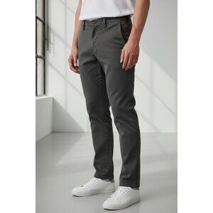 Rsq Gray Slim Straight Chino Pants 31x30 Mens Casual Wear Cotton Blend